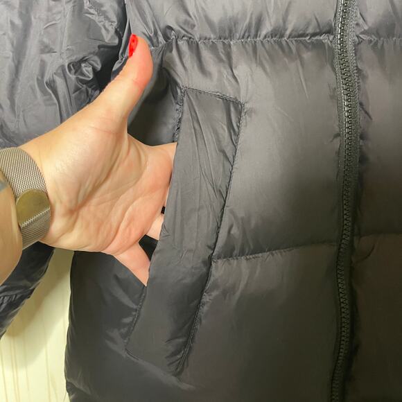 Zara kids black hooded puffer long jacket 13-14 - Picture 7 of 8